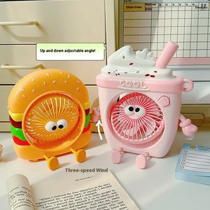 Serie de juegos de alimentos, mini <span class=keywords><strong>ventilador</strong></span> USB para dormitorio pequeño de verano, <span class=keywords><strong>ventilador</strong></span> eléctrico portátil de mano con función de refrigeración por aire alimentado por batería - Product Image 4