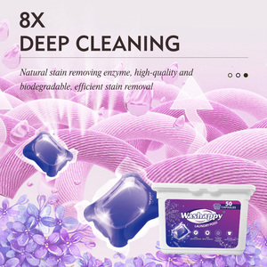 Perles de <span class=keywords><strong>lessive</strong></span> parfumées à la lavande aux enzymes naturelles, à parfum longue durée, avec stérilisation et élimination des acariens - Product Image 4