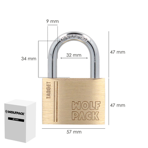 Lucchetto in ottone con arco normale 60 mm. Serie Target - Product Image 2