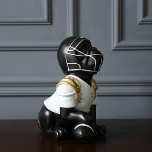Figura de Perro Retro de Plástico con Casco de Fútbol Americano y Uniforme para Decoración del Hogar, Adornos para Mascotas - Product Image 2