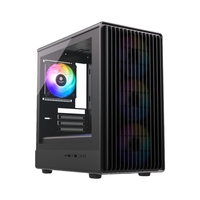 Boîtier Gamer ATX Mid-Tower au Design Simple, Châssis PC de Jeu Haute Performance avec Flux d'Air Optimisé et Panneau Latéral en Acier