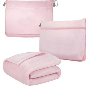 <span class=keywords><strong>Manta</strong></span> de viaje de franela de punto sólido personalizada-<span class=keywords><strong>Manta</strong></span> de almohada de sofá gruesa de lana de viaje de oficina portátil 2 en 1 - Product Image 5