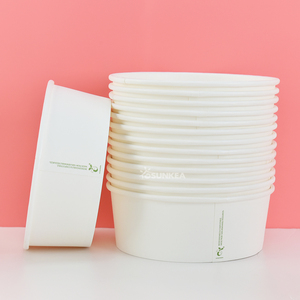 20oz,26oz,32oz,40oz kemasan makanan kraft putih mangkuk salad kertas dan wadah dengan tutup hewan peliharaan bening - Product Image 5