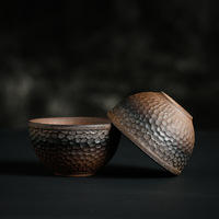 Tasse à thé Kung Fu en céramique artisanale de style japonais vintage, luxe léger, rétro, en poterie rustique, 80 ml, compatible lave-vaisselle, sans danger pour les aliments