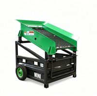 Tamis vibrant portable mini 200 kg, tamis mobile manuel pour terre, sable, compost, usage jardin et construction