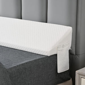 Coussin de lit Queen Size en forme de cale – 100 % fibre de bambou, garni de mousse à mémoire de forme, évite les chutes de coussin, blanc, long, triangulaire, pour l'espace entre les lits - Product Image 1