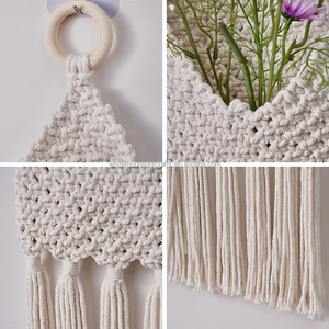 <span class=keywords><strong>Tapisserie</strong></span> murale en macramé en coton faite à la main, écologique, style bohème, avec poches <span class=keywords><strong>de</strong></span> rangement pour la décoration du salon, <span class=keywords><strong>de</strong></span> la <span class=keywords><strong>chambre</strong></span> à coucher - Product Image 4