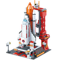 Bloques de Construcción de Cohete Espacial de Plástico ABS Compatible, Modelo 1800-3, Juguete Educativo de Aviación para Niños, Regalo de Cumpleaños
