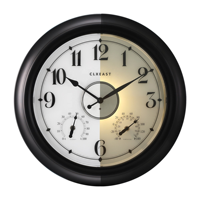 Horloge murale rétro Infinity Time, horloge numérique étanche pour extérieur, affichage de la température et de l'humidité, chiffres en plastique, fonctionne sur piles