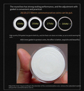 50 xu 20/25/27/30mm kỷ niệm đồng xu Bộ sưu tập hộp gỗ Hộp bảo vệ đồng xu hộp phổ hộp tròn lưu trữ hộp rỗng - Product Image 4