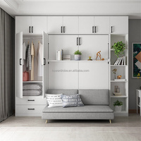 Lit Mural Escamotable de Haute Qualité avec Canapé – Meuble de Chambre Gain de Place, Lit Murphy Intégré