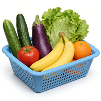 Panier rectangulaire nouveau design en plastique pour fruits et légumes, style maille élégante