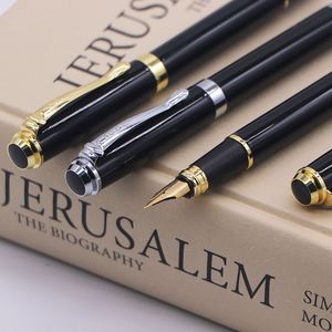 Business Metal Fountain <b>Pen</b> Wholesale - Black with Gold Tip Custom Logo Promotional - Product Image 2
