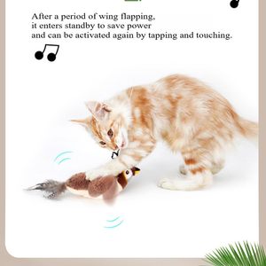 Nouveau jouet télécommandé pour chats, oiseau électrique rechargeable à ailes battantes, jouet en peluche qui chante comme un oiseau - Product Image 4