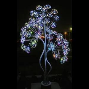Dekorasi bunga luar ruangan berbentuk pohon taman kota persegi IP65 RGB dekorasi pernikahan proyek patung lampu lanskap LED
