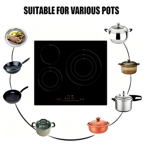 Table de cuisson <span class=keywords><strong>vitrocéramique</strong></span> encastrable 3 zones 7000W pour cuisine domestique <span class=keywords><strong>avec</strong></span> contrôle tactile et verrouillage enfant - Product Image 1