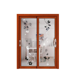 Desain Clauses Grill Pintu Kaca Geser Aluminium Pola Desain Baru dengan Kisi PVC Tempered Glass Pintu Masuk Modern Hotel OJY - Product Image 5