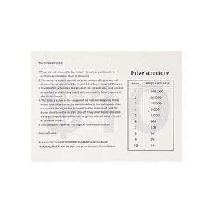Scratch Lottery Small Size Million Dollar Prize Free Design Variable Secure Data Digital Printing - Product Image 3