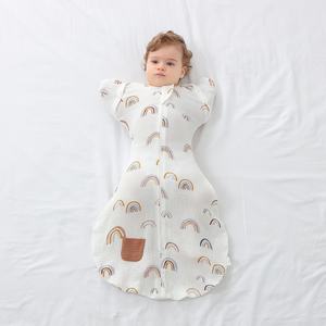 Gigoteuse pour nouveau-né en gaze de coton, anti-humidité, à manches longues, version fine printemps/été - Product Image 2