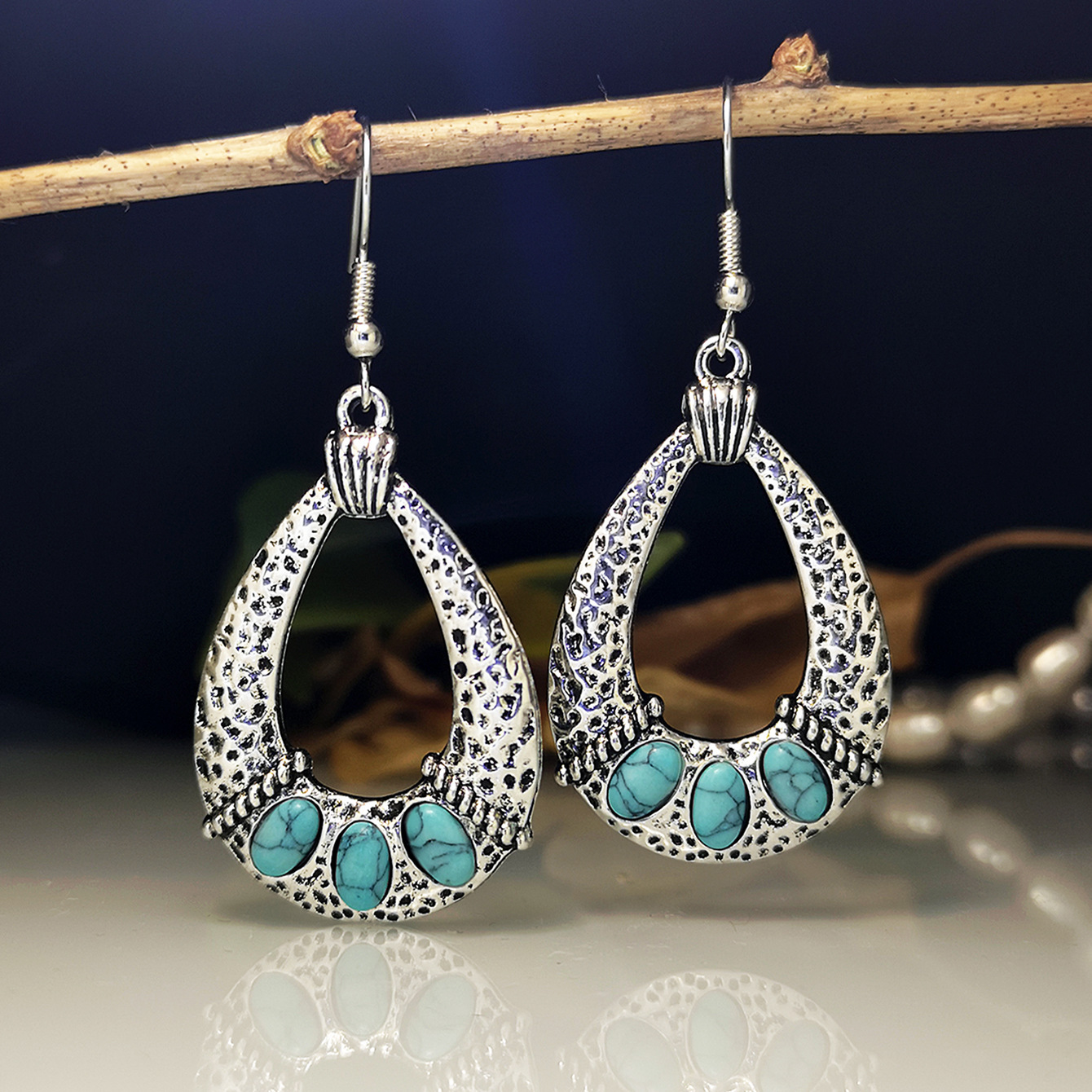 Ancient silver, turquoise