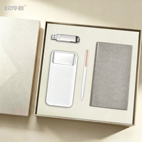 Coffret cadeau d'affaires comprenant une boîte cadeau, une clé USB, une batterie externe, un carnet, un stylo et un logo personnalisé haut de gamme pour les clients