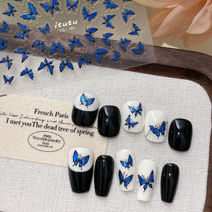 Großhandel Neuankömmling Nagel aufkleber 5d Katze Augen aufkleber Shell Light Shine Schmetterling Nagel aufkleber - Product Image 3