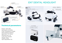 Loupe Dentaire LED Loupes Chirurgicales Projecteur Blanc Bandeau Lampe Rechargeable Phare pour Dentiste Médical