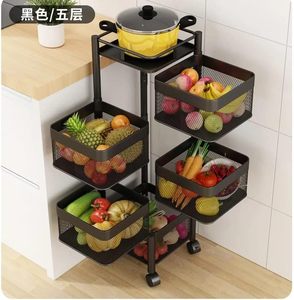 Étagère d'angle de cuisine moderne, panier de rangement rotatif en maille, organisateur multifonctionnel simple pour vaisselle en métal - Product Image 5