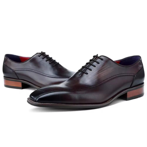 Chaussures Oxford en cuir véritable de style britannique haut de gamme, formelles, à lacets, bout fermé, antidérapantes, pour hommes, fabriquées à la main - Product Image 2