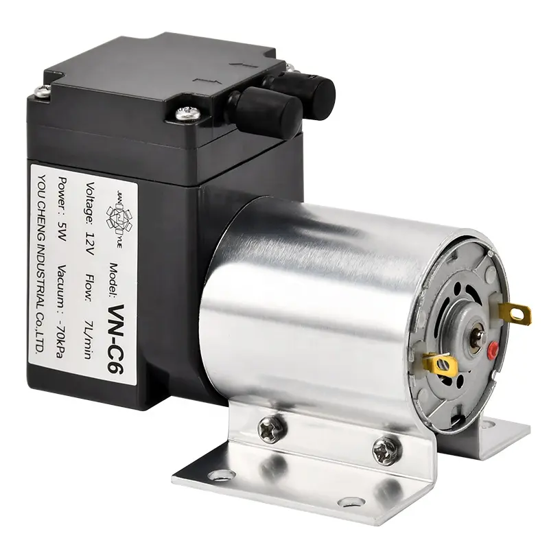 VN-C6 12/24V 5W 8-12L/min Industrial Silent Electric DC Mini Vacuum Pump Small Air Piston Pump