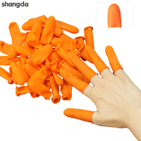 Gants de protection antidérapants pour les doigts, protège-doigts en caoutchouc latex, gants antistatiques, orange