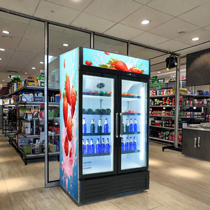 Equipo de supermercado <span class=keywords><strong>Frigo</strong></span> Display Refrigerador comercial Puerta de vidrio Refrigerador <span class=keywords><strong>pequeño</strong></span> para bebidas - Product Image 5