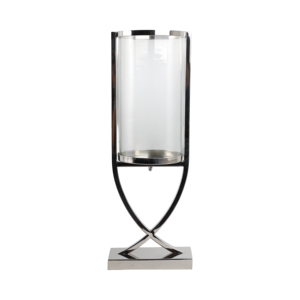Metal And <b>Glass</b> Hurricane Candle Holder Contemporary Pillar <b>Candlestick</b> Table Centerpiece Decorative Elegant - Product Image 4