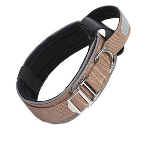 Collar táctico de nailon reflectante sin asfixia ajustable de primera calidad de color sólido para perros grandes - Product Image 5