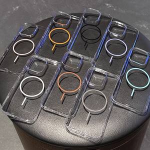 Coque magnétique transparente compatible avec iPhone 17 PRO, étui de protection anti-chute en PC à grand trou avec anneau fin pour iPhone 16E - Product Image 4