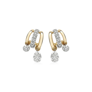 <span class=keywords><strong>Orecchini</strong></span> a Cerchio in Argento Sterling 925 Placcato Oro con <span class=keywords><strong>Diamanti</strong></span> Multiformi, Gioielli da Donna Bicolore con Moissanite - Product Image 1