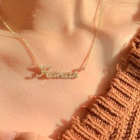 Collar con Nombre Personalizado, Regalo de San Valentín, Plata de Ley S925, Chapado en Oro de 14K/18K, Colgante con Letra de Moissanita VVS