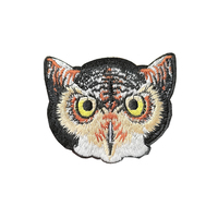 Patchs brodés thermocollants 3D de haute qualité, personnalisés, pour accessoires de sacs en tissu, avec logo hibou mignon et effet dégradé de couleur