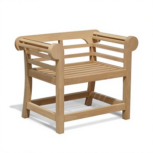 Modern Solid <b>Teak</b> Outdoor Dining Arm <b>Chair</b> with Low Back Non-Foldable GC011 Enterprise Model for Park & Courtyard Use - Product Image 1