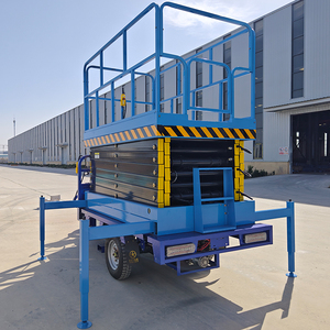 Triciclo de conducción con batería eléctrica, plataforma de elevación aérea, plataforma elevadora de tijera hidráulica para la construcción - Product Image 5