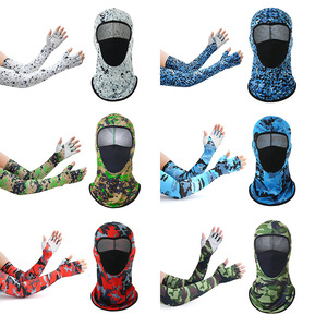 Cycling Arm Sleeves With Face Mask UV Protection Ice Silk Quick Dry Breathable Mesh Outdoor Sun Protection Unisex Adult - Product Image 2