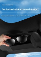 Étui à lunettes de soleil populaire pour voiture, sac de rangement suspendu pour pare-soleil, support intérieur pour lunettes de soleil et de vue, porte-billets/cartes en cuir PU