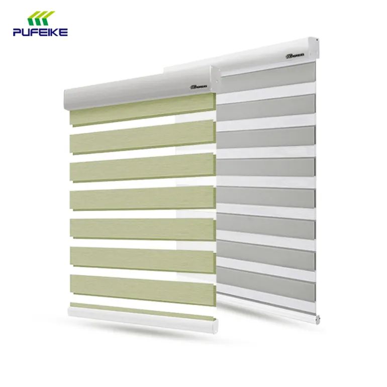 Multiple Color Different Special Design Polyester Motorized Zebra Blinds For Window