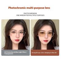 Lunettes photochromiques anti-lumière bleue NYY, monture carrée transparente, verres à transition de couleur pour femmes et hommes, protection UV400