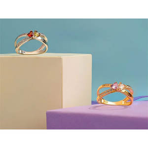 Cincin Nama Pasangan Safir Biru Personalisasi Dropshipping, Ukiran Laser Kustom Penuh, Perhiasan Kuningan Wanita, Janji Pernikahan, Pesta - Product Image 2