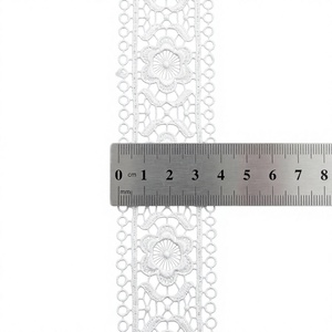 Dentelle Guipure Brodé Floral Vintage 4cm en Gros, Bordure en Tissu Polyester pour Robe Saree, Couture, Décoration Maison, DIY - Product Image 2