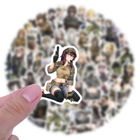 60 autocollants de dessins animés militaires, soldats, filles, anime, graffiti pour voiture, téléphone, bouteille, vinyle, armée, fille sexy, autocollant mignon