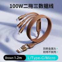 Cables para Laptop y Teléfono con Doble USB Tipo-C 5 en 1, Revestimiento de PVC Trenzado de Nailon, Carga Rápida de 100W, Conductor de Cobre Puro, Longitud Personalizable