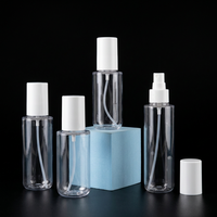 Vente en gros de flacons pulvérisateurs à fine brume en PET transparent, vides, rechargeables, pour cosmétiques, emballage personnalisé