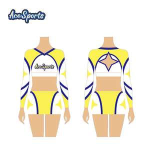Tenues de majorettes Ace Sports de haute qualité, personnalisables OEM, vierges, imprimées, dégradées, avec strass, ensembles techniques et stylés - Product Image 2